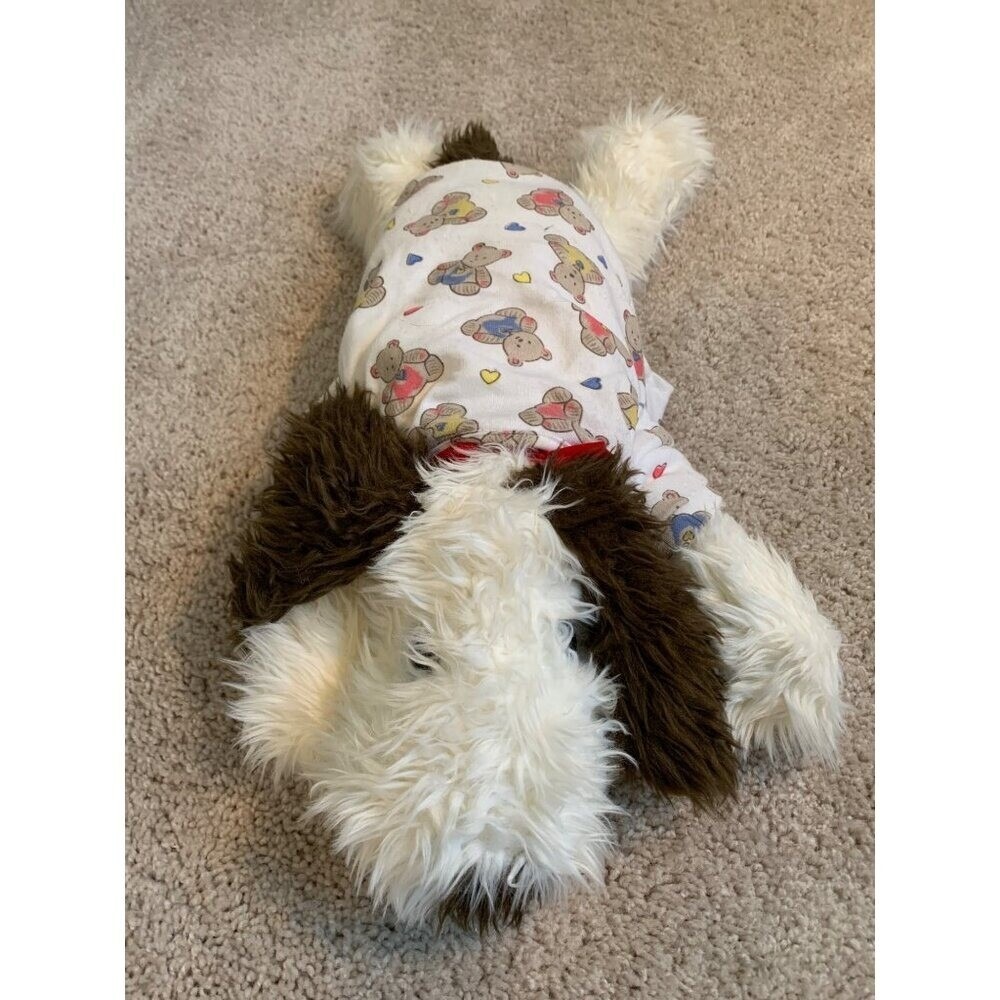 Build-A-Bear Workshop Plush Shaggy Dog Stuffed Animal Wearing Cute Pajama Top